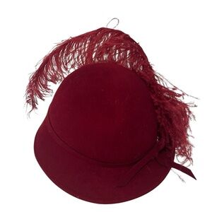 Vintage Mr. John Moderne Wool Feathered Hat